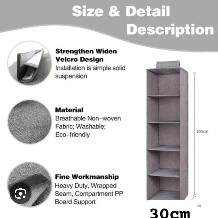 Organizador Colgante de Tela – 5 Niveles's photo #1