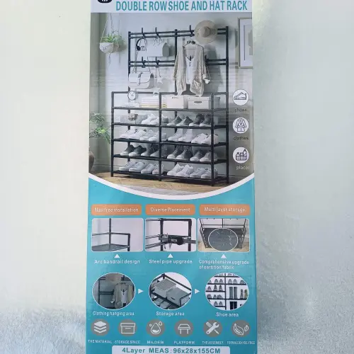 ORGANIZADOR DE ZAPATOS 4 NIVELES CON PERCHERO (Negro)'s photo #1