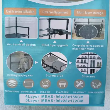 ORGANIZADOR DE ZAPATOS 4 NIVELES CON PERCHERO (Negro)'s photo #2