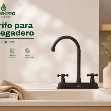 Grifo fregadero doble cuello cisne negro GP 1013's photo #1
