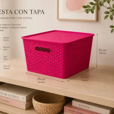 Cesta con tapa rosada's photo #1