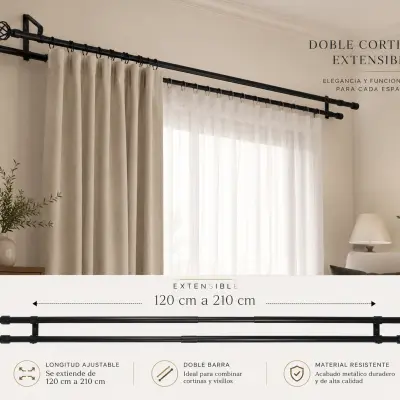 Cortinero Doble Decorativo Negro's photo #1