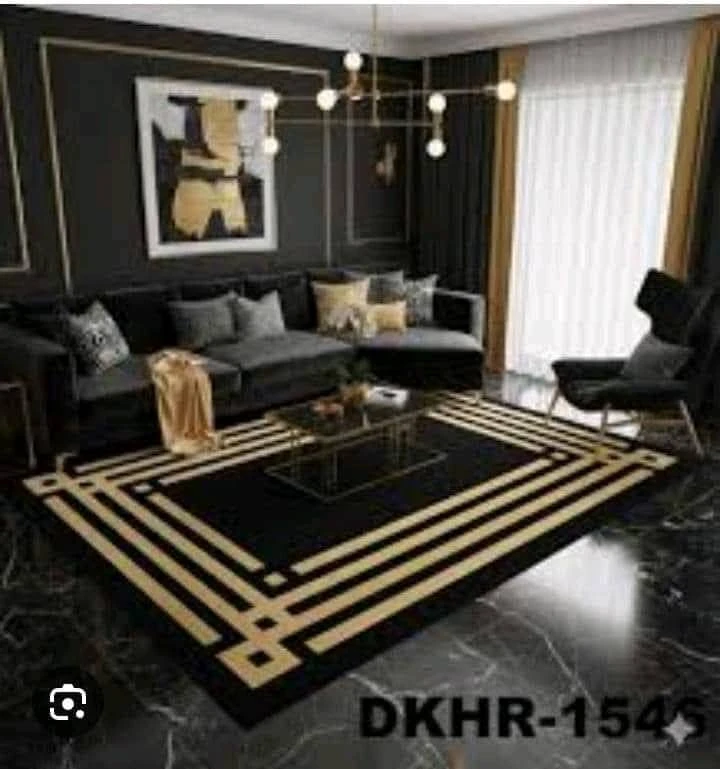 Alfombra decorativa 120x180cm negra y dorada's foto | CASAVIVA |  BizneCubano