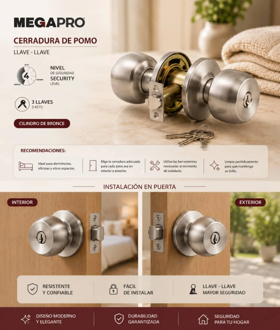 Cerradura de pomo en blíster MP 002's foto | CASAVIVA |  BizneCubano
