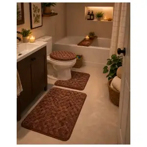 Set de alfombras para baño (3 piezas) miniatura 1