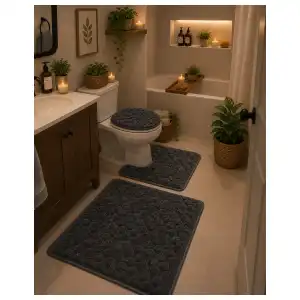 Set de alfombras para baño (3 piezas) miniatura 5