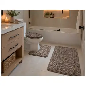 Set de alfombras para baño (3 piezas) miniatura 4