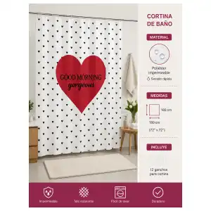 Cortina de baño 180x180 cm miniatura 4