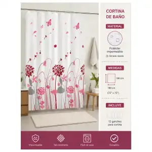 Cortina de baño 180x180 cm miniatura 3