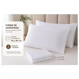 Fundas (2) blancas de almohadas miniatura 1