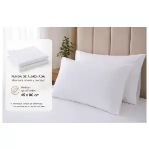 Fundas (2) blancas de almohadas miniatura 3