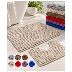 Set de 2 alfombras para baño miniatura 1