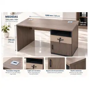 Escritorio de oficina miniatura 1